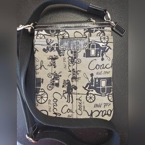 Coach Black and Tan Graphic Messenger Bag